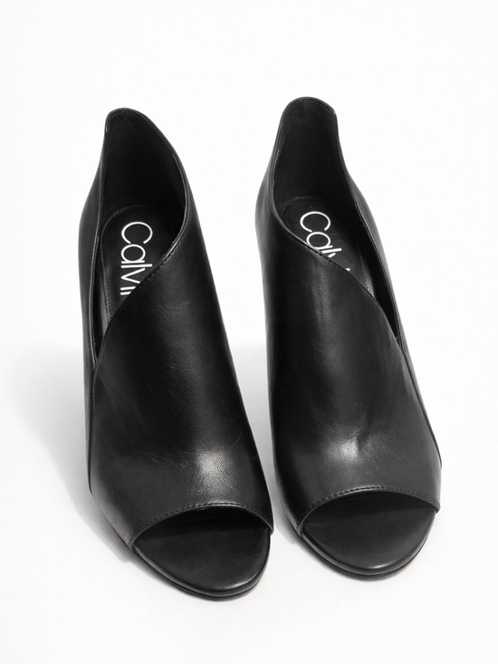 Calvin Klein Shoes - Calvin Klein Nastassia Nappa Leather Open-Toe Wrap Heels